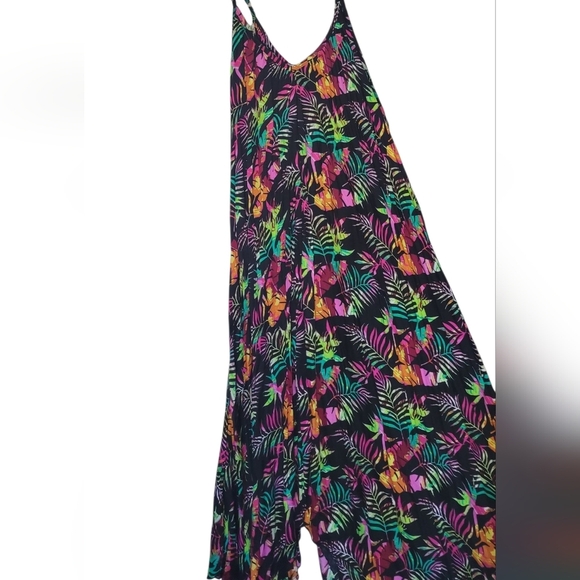 Hankerchief Bottom Tropical Print Bahamas Sundress Free Size - Picture 3 of 3